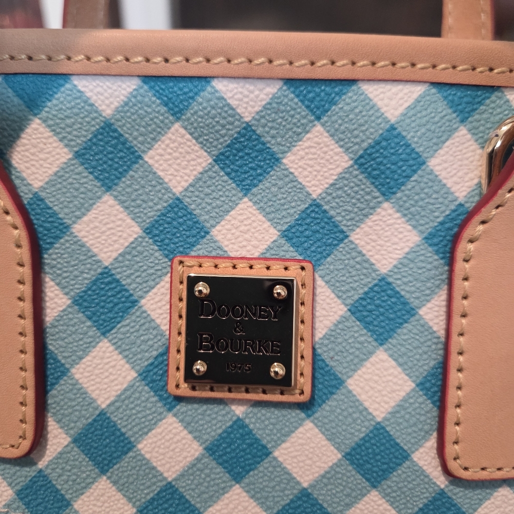NWT Dooney & Bourke Gingham Small Handle Tote - Picture 5 of 8